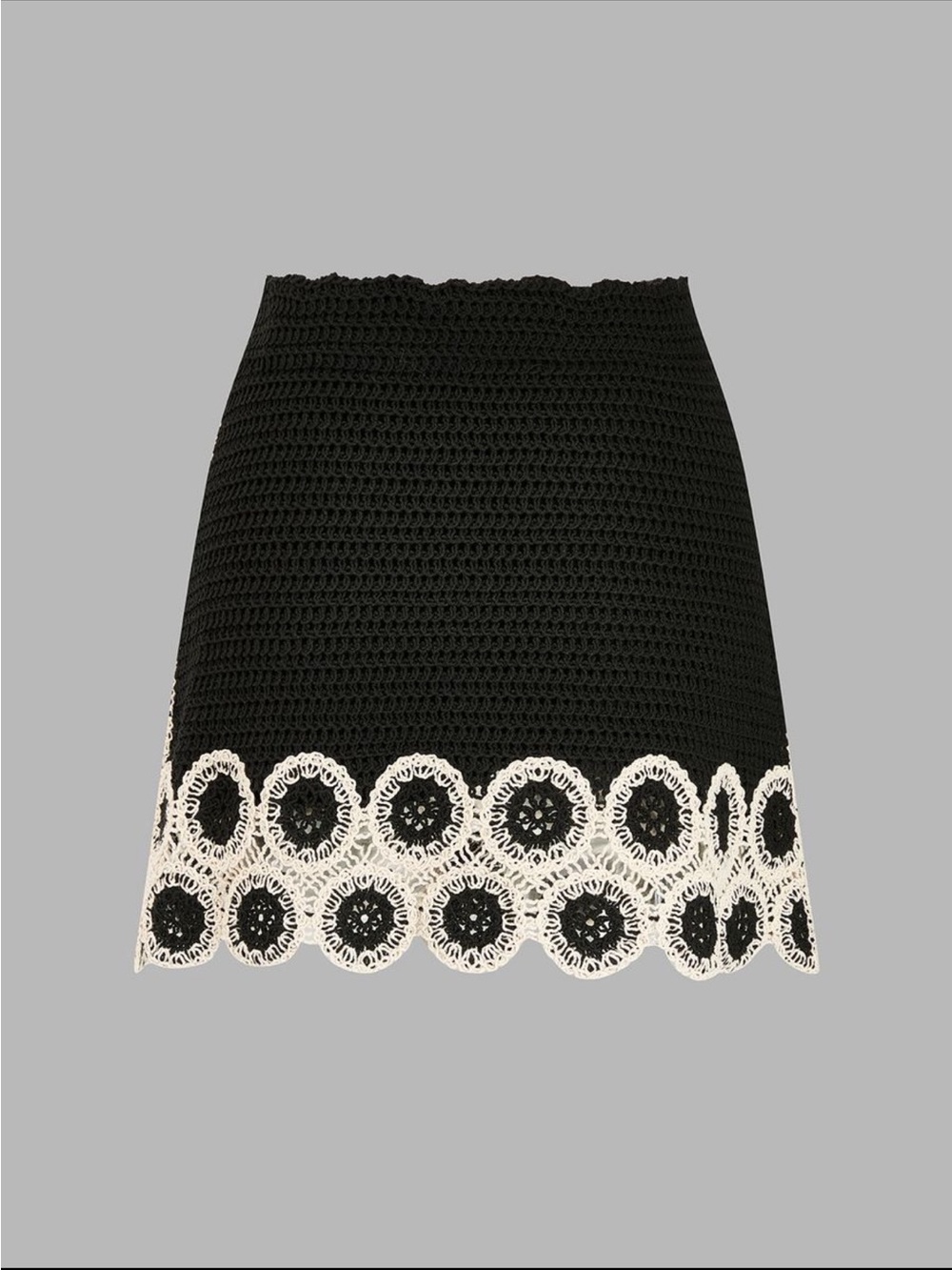 Commense Black Crochet Lace Trim Sleeveless Vest & Mini Skirt Set - Picture 6 of 8